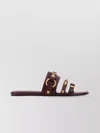 Balenciaga Grape Leather City Slippers In Brown