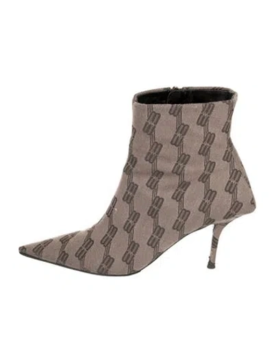 Pre-owned Balenciaga Graphic Print Boots In Brown