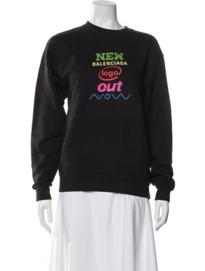 Pre-owned Balenciaga Graphic Print Crew Neck Sweatshirt In Gray