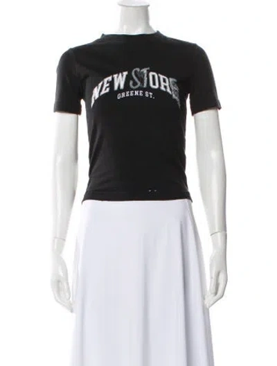 Pre-owned Balenciaga Graphic Print Crew Neck T-shirt In Black