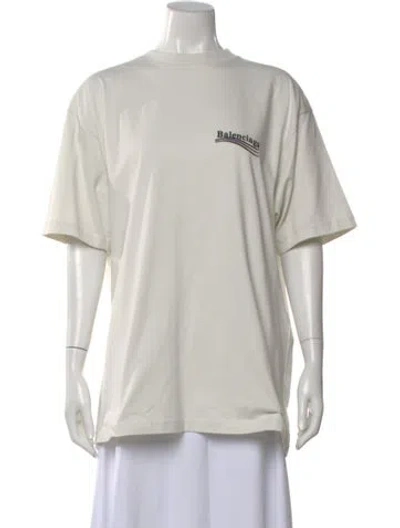 Pre-owned Balenciaga Graphic Print Crew Neck T-shirt In Gray