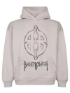Balenciaga Metal Bb Stencil Archetype Black Hoodie In Grey