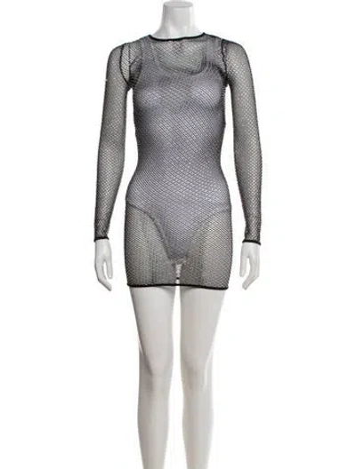 Pre-owned Balenciaga Graphic Print Mini Dress In Black