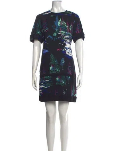 Pre-owned Balenciaga Graphic Print Mini Dress In Black