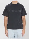 Balenciaga Black Crewneck T-shirt With Logo Print On The Front In Cotton Man In Gray