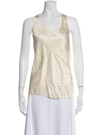 Pre-owned Balenciaga Graphic Print Scoop Neck Top W/ Tags In White