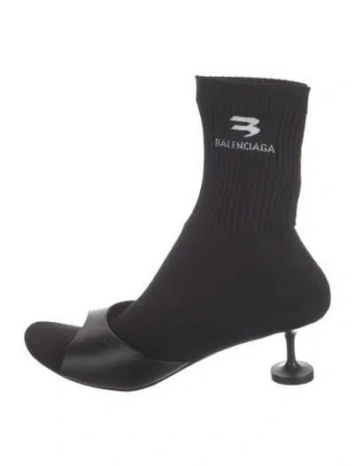 Pre-owned Balenciaga Graphic Print Sock Boots In Black