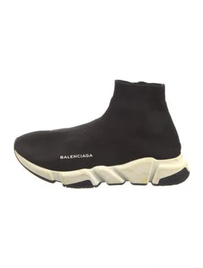 Pre-owned Balenciaga Graphic Print Sock Sneakers In Black