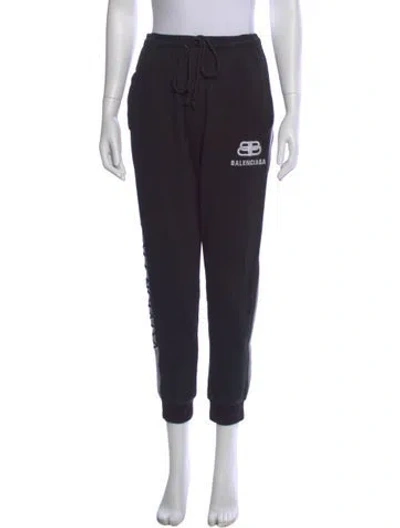 Pre-owned Balenciaga Graphic Print Straight Leg Pants In Black