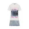 Balenciaga Layered Mini Dress With Denim Skirt Effect In Multi