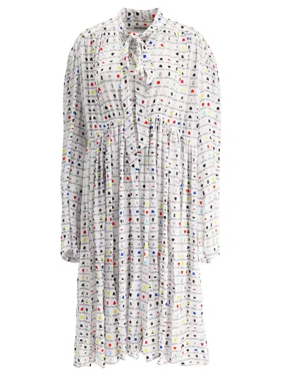 BALENCIAGA GRAPHIC PRINTED OVERSIZED MIDI DRESS