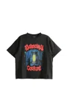 Balenciaga Medium Fit Graphic Crew Neck T Shirt In Black