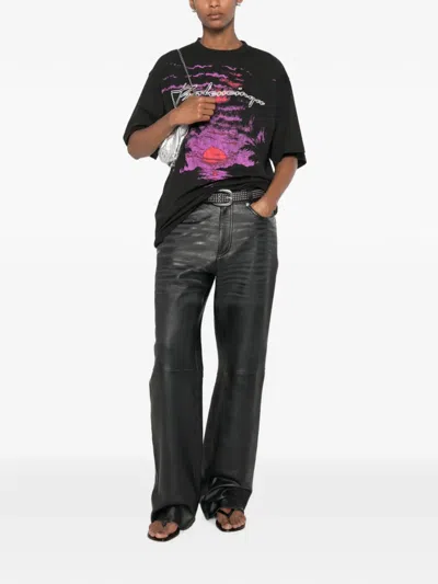 Balenciaga Dream Distressed Cotton Jersey Graphic T-shirt In Black