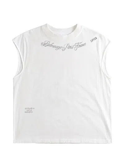 Balenciaga Love Conquers Crewneck Tank Top In White