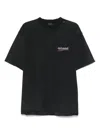 Balenciaga Men Graphite Cotton Oversize T-shirt In Black