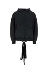 Balenciaga Flipped Uni Logo Embroidered Cotton Fleece Zip-up Hoodie