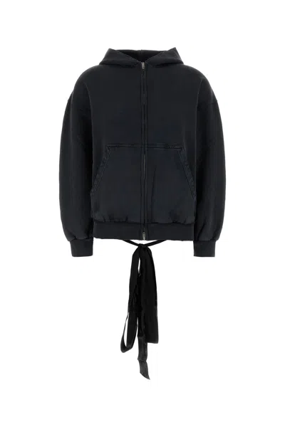 Balenciaga Graphite Cotton Sweatshirt In Grey