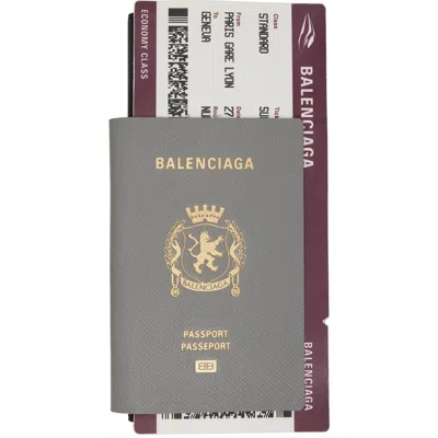 Balenciaga Gray 1 Ticket Passport Long Wallet