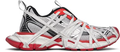 BALENCIAGA GRAY & RED 3XL EXTREME LACE SNEAKERS