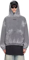 Balenciaga Logo Embroidered Hooded Sweatshirt In 8499