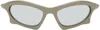 Balenciaga Gray Bat Rectangle Sunglasses In 002 Ruthenium
