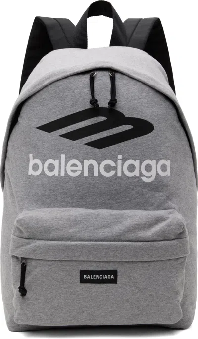 Balenciaga Gray Explorer Backpack In Heath Grey/l Blk/wht