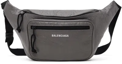 Balenciaga Gray Explorer Belt Bag In 1404 Lead