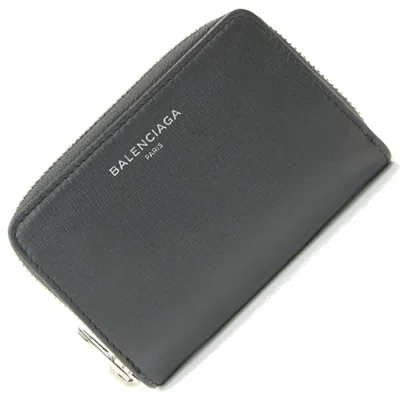 Pre-owned Balenciaga Gray Green Leather Coin Purse/coin Case ()
