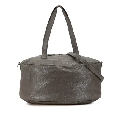 Pre-owned Balenciaga Gray Leather Boston Bag Shoulder Bag ()