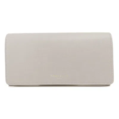 Pre-owned Balenciaga Gray Leather Long Wallet (bi-fold) ()