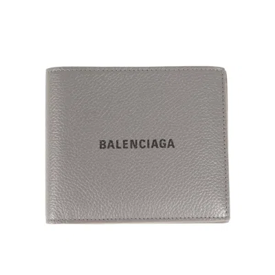 Pre-owned Balenciaga Gray Leather Wallet (bi-fold) ()