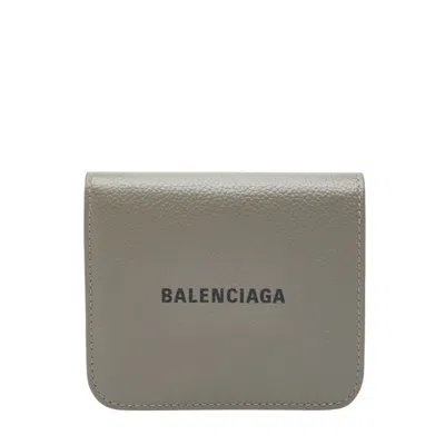 Pre-owned Balenciaga Gray Leather Wallet (bi-fold) ()