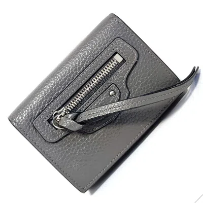 Pre-owned Balenciaga Gray Leather Wallet (tri-fold) ()