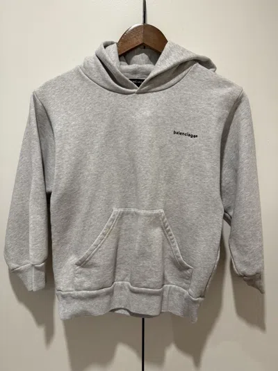 Pre-owned Balenciaga Gray Logo Hoodie |