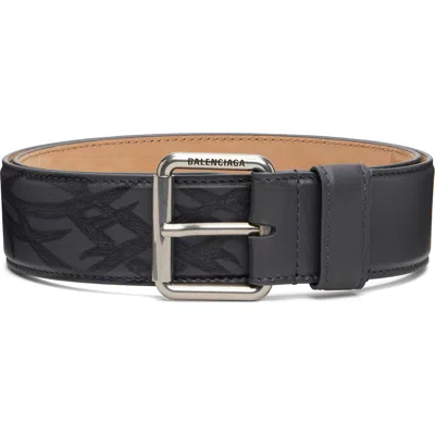 Balenciaga Gray Prong Belt In 1239-grey