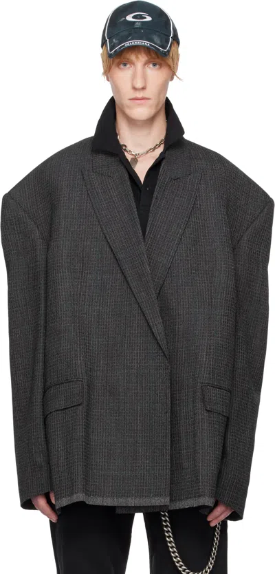 Balenciaga Grey Seamless Tailored Blazer In 1077