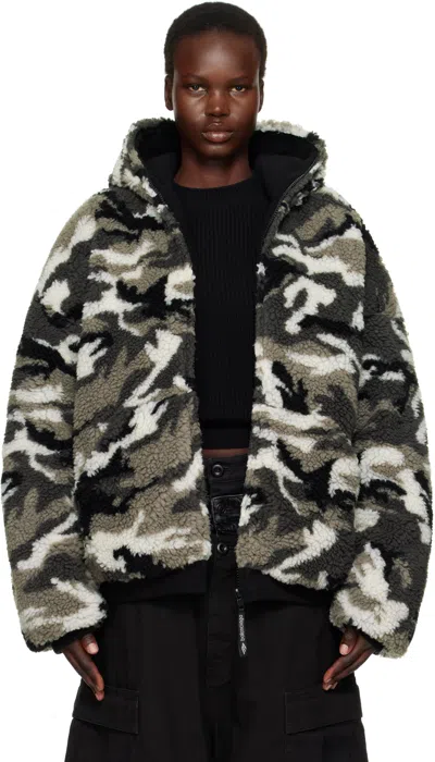 Balenciaga Gray Ski Zip-up Hoodie In Grey
