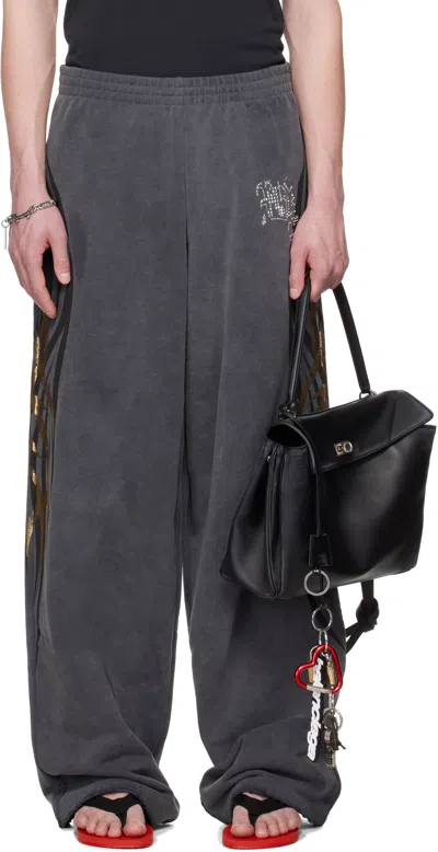 Balenciaga Gray Tacky Gold Baggy Sweatpants In 1048