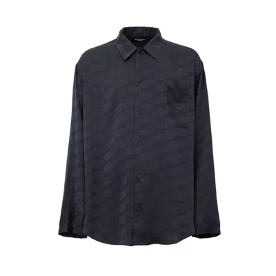 Balenciaga Gray Viscose Shirt In Black