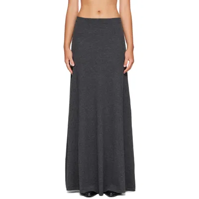 Balenciaga Gray Wool Maxi Skirt In 8519 Dark Heather Gr