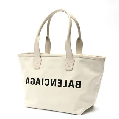 Pre-owned Balenciaga Grayish Canvas Leather Tote Bag ()