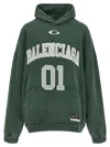 Balenciaga Hoodie Featuring Basketball Theme And Kangaroo Pocket In Green