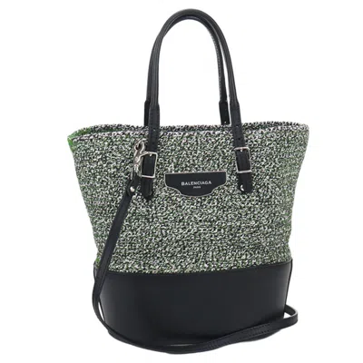 Pre-owned Balenciaga Green Cotton Leather Handbag Tote Bag ()