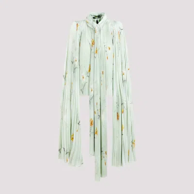 BALENCIAGA GREEN FLORAL PATTERN BLOUSE