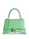 BALENCIAGA GREEN HOURGLASS LEATHER HANDBAG FOR WOMEN