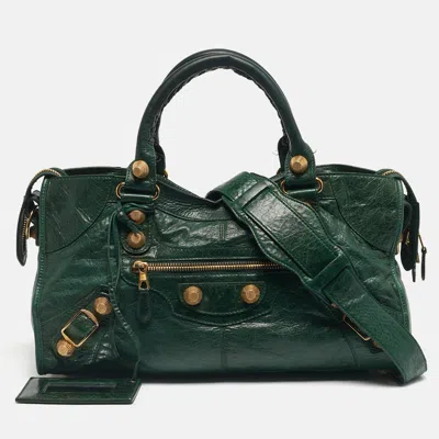 Pre-owned Balenciaga Green Leather Ggh Part Time Bag