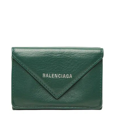 Pre-owned Balenciaga Green Paper Wallet (tri-fold) ()