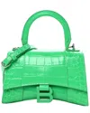 Balenciaga Green Shiny Calfskin Leather Hourglass Top Handle Bag Xs (authentic  Pre-loved) In Green