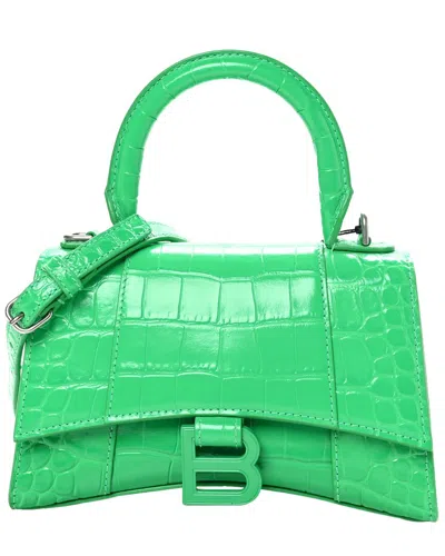 Balenciaga Green Shiny Calfskin Leather Hourglass Top Handle Bag Xs (authentic  Pre-loved)