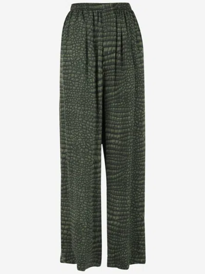 Balenciaga Green Silk Pants